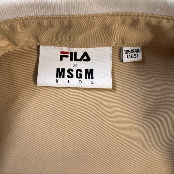 Fila MSGM Collaboration Polo dress Khaki Tan Patch Pockets Size 10 (165) Massimo - Picture 14 of 14